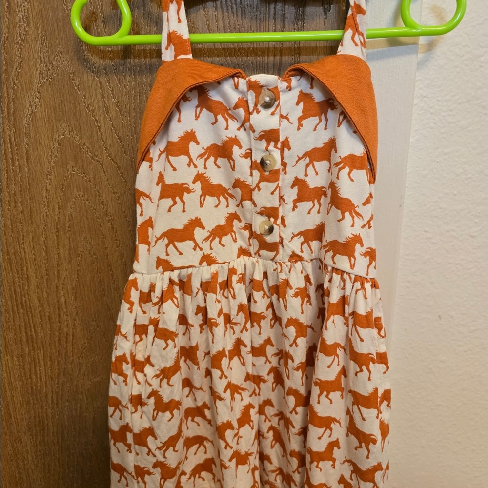 Kate Quinn Orange and White Horse Print Dress